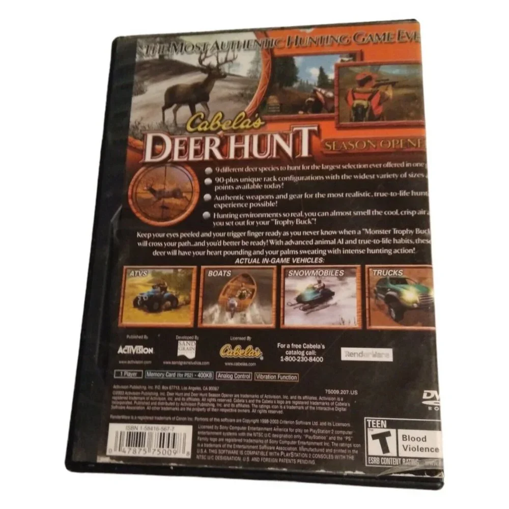 Cabela's Deer Hunt: 2004 Season Sony PlayStation 2 2003 No Manual or Memory Card